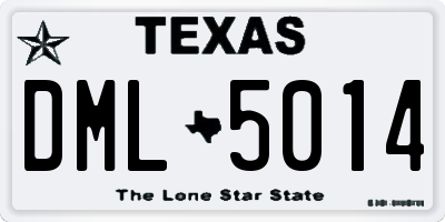 TX license plate DML5014