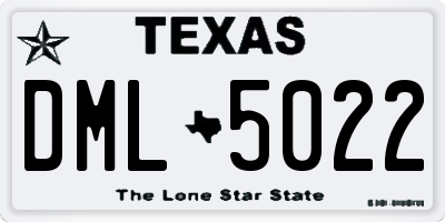 TX license plate DML5022