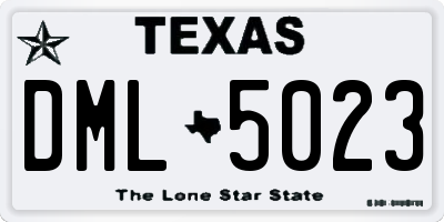 TX license plate DML5023