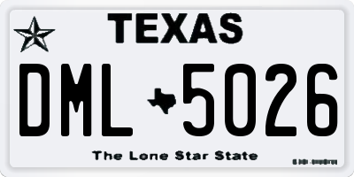 TX license plate DML5026