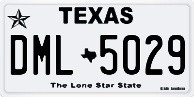 TX license plate DML5029