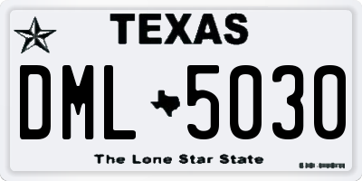 TX license plate DML5030