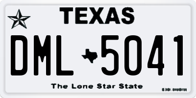 TX license plate DML5041