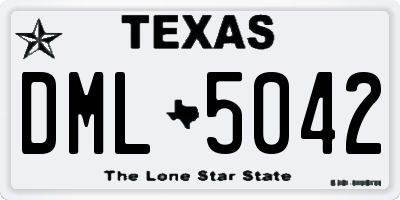 TX license plate DML5042