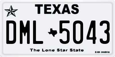 TX license plate DML5043
