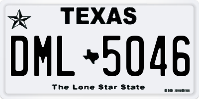 TX license plate DML5046