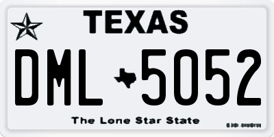 TX license plate DML5052