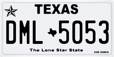 TX license plate DML5053