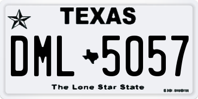 TX license plate DML5057