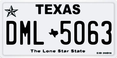 TX license plate DML5063