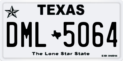 TX license plate DML5064