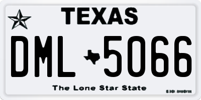 TX license plate DML5066