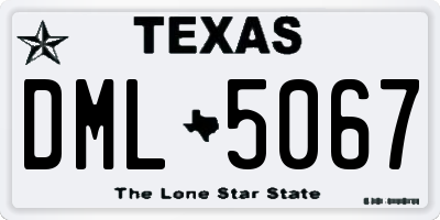 TX license plate DML5067