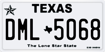 TX license plate DML5068