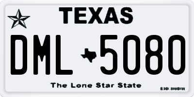 TX license plate DML5080