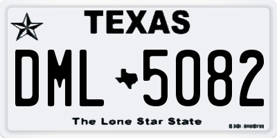 TX license plate DML5082
