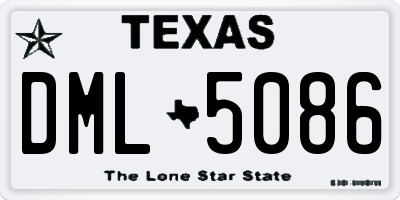 TX license plate DML5086