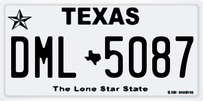TX license plate DML5087