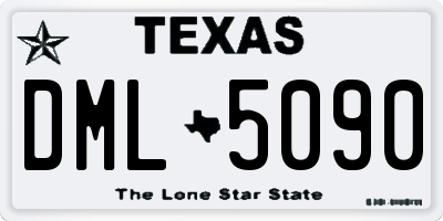 TX license plate DML5090