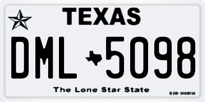 TX license plate DML5098