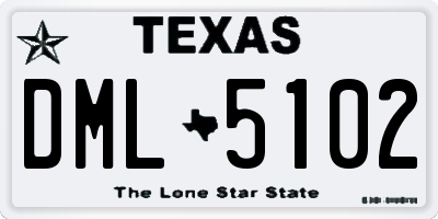 TX license plate DML5102
