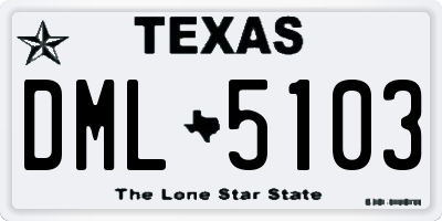 TX license plate DML5103