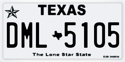 TX license plate DML5105