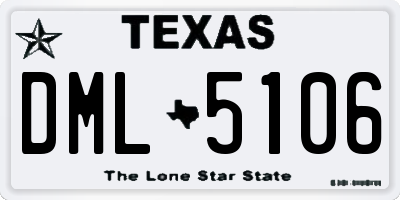 TX license plate DML5106