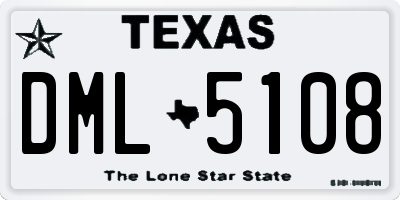 TX license plate DML5108