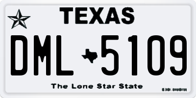 TX license plate DML5109