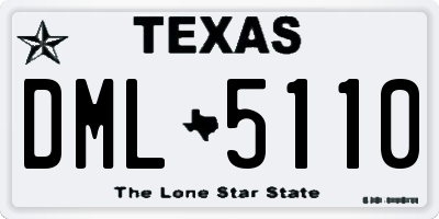 TX license plate DML5110