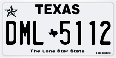 TX license plate DML5112