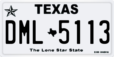 TX license plate DML5113