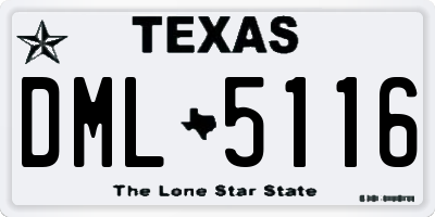 TX license plate DML5116