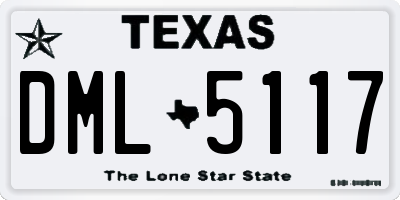 TX license plate DML5117
