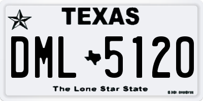 TX license plate DML5120