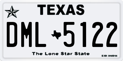 TX license plate DML5122
