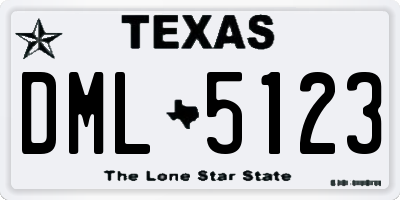 TX license plate DML5123
