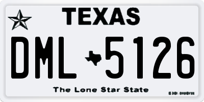 TX license plate DML5126