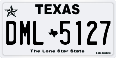 TX license plate DML5127