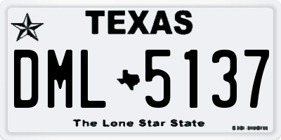 TX license plate DML5137
