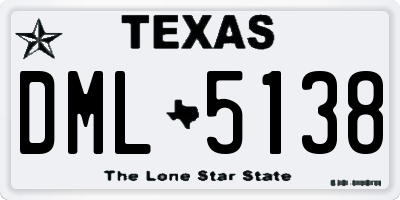 TX license plate DML5138