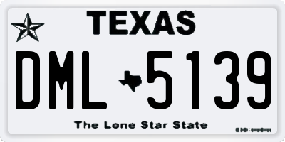 TX license plate DML5139