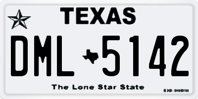 TX license plate DML5142