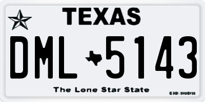 TX license plate DML5143