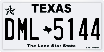TX license plate DML5144