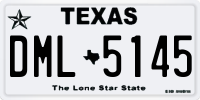 TX license plate DML5145