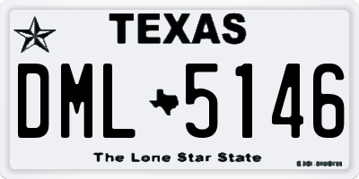 TX license plate DML5146