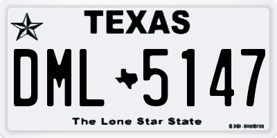 TX license plate DML5147