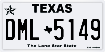 TX license plate DML5149